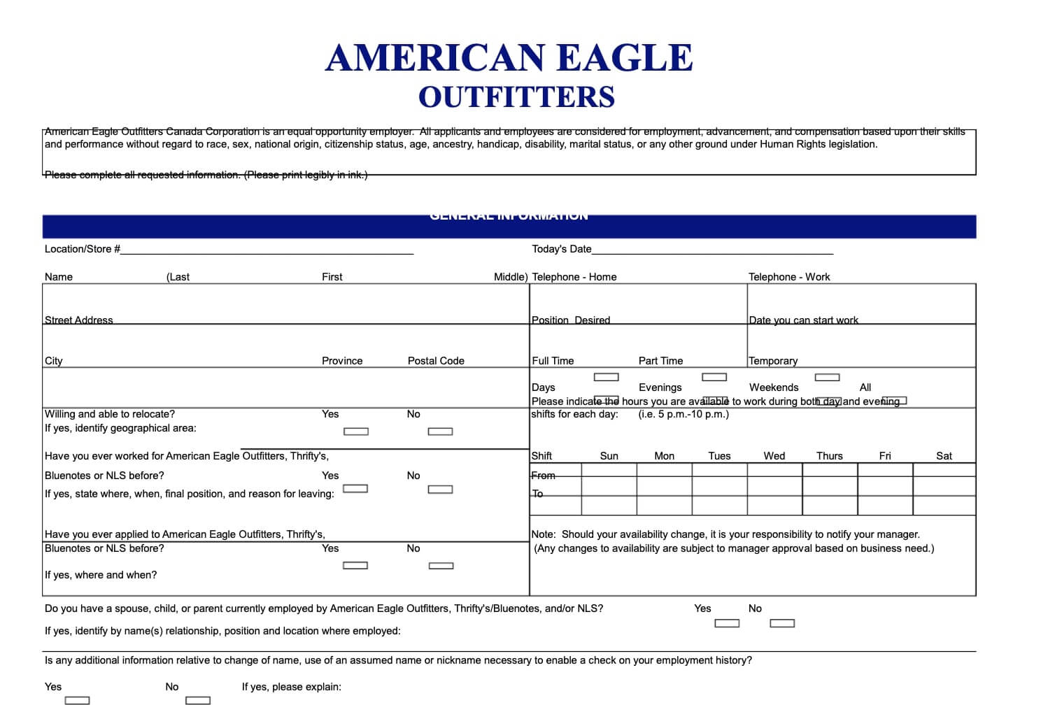 American eagle careers applications 2025