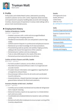 Cashier Resume Template