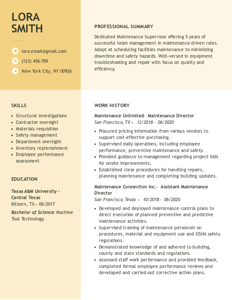 Computer Repair Tech Resume Template