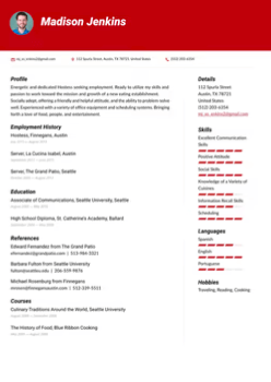 Cracker Barrel Host Resume Template