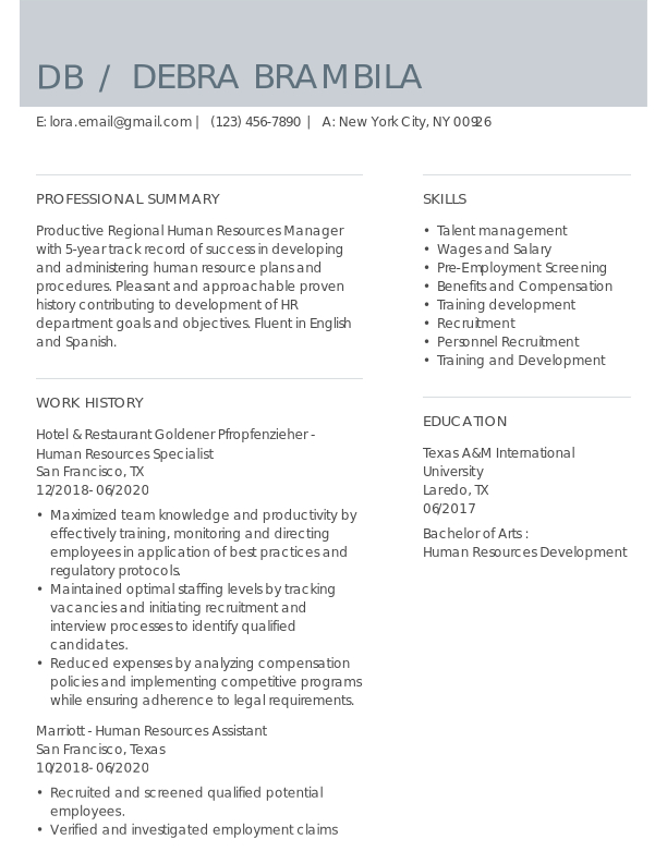 Recruiting Manager Resume Template