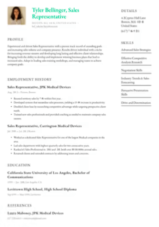 Sales Associate Resume Template