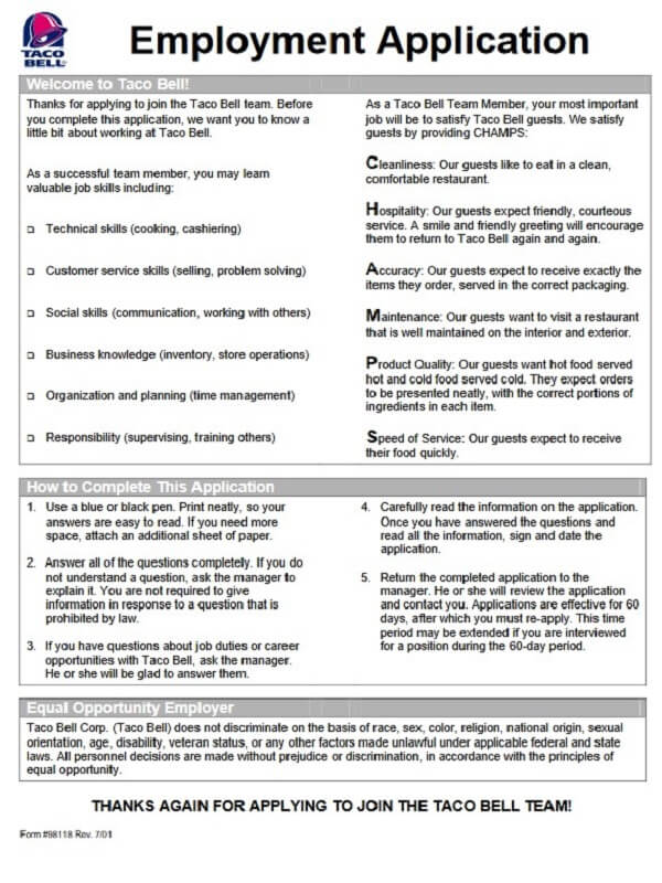 Taco Bell Careers &amp; Applications 2025