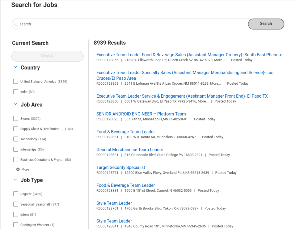 Target jobs