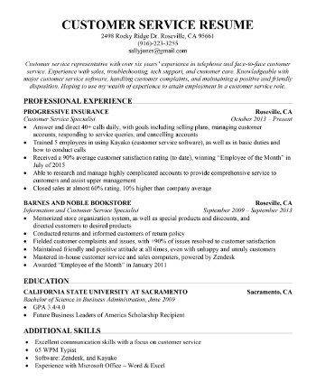 Customer Service Resume Template